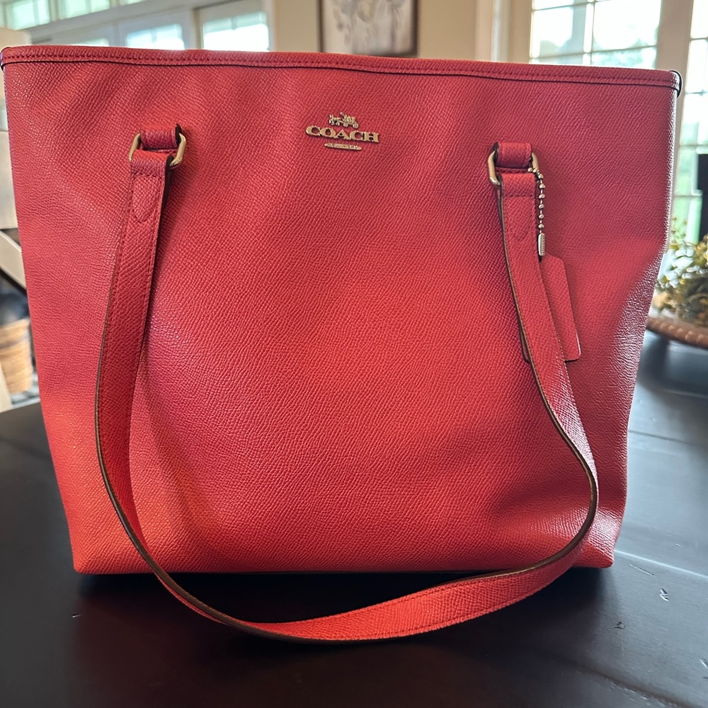 Coach small zip top tote